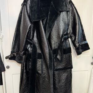 Black Faux Fur Long Coat